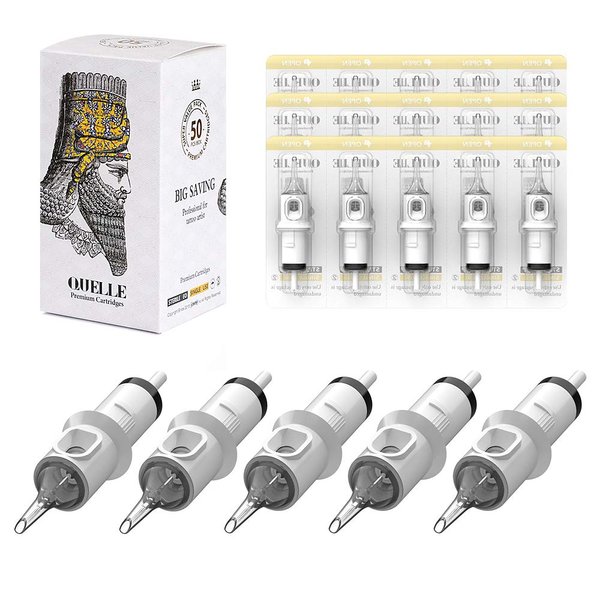 HAWINK 7RL Tattoo Needles Cartridge #12 Standard 7 Round Liner X-Taper 50PCS with Membrane Professional Disposable EN05S-50-1207RL