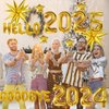 New Years Eve Party Supplies 2025,2025Happy New Year Decorations,Gold Goodbye 2024 Hello 2025 Banner for 2025 New Years Decorations,Happy New Year Sign for 2025 Decorations