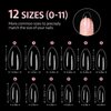 GAOY Medium Almond Nail Tips, 240Pcs Soft Pre-shaped Acrylic Nail Tips, 12 Sizes Clear Full Cover Fake Press on Nails Tips, Nail Extension Tips