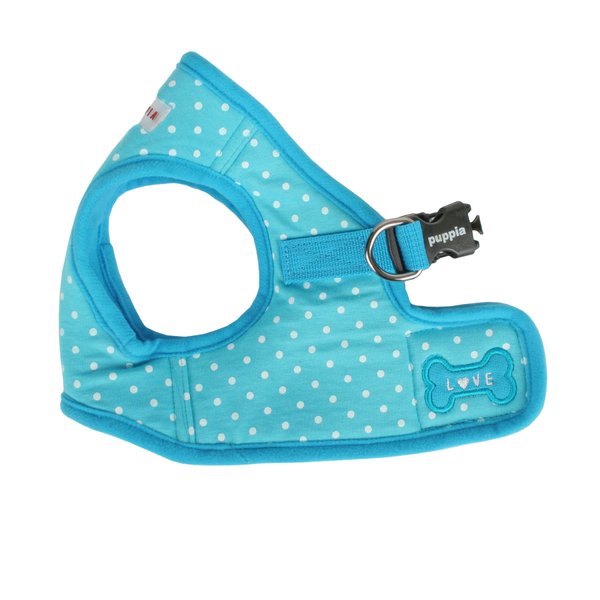 Puppia Dotty Step-in Vest Dog Harness No Pull No Choke Easy Wear Training Walking for Small Dog, Medium, Sky Blue
