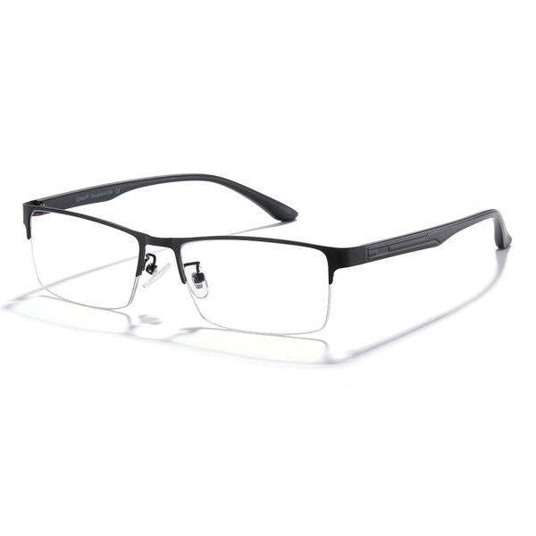 Cyxus Blue Light Blocking Computer Glasses for Men Semi Rim Glasses Crystal Lens UV Blocking Gaming Eyeglasses Black Frame