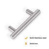 Probrico 5 Pack 2-1/2" Hole Center Solid Stainless Steel T Bar Cabinet Pulls Modern Euro Style Brushed Nickel Kitchen Cupboard Handles Dresser Drawer Knobs Kitchen Cabinet Hardware 4" Length