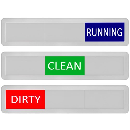 Kichwit Dishwasher Magnet Clean Dirty Dishwasher Running Sign, Works on All Dishwashers, 3 Options, Easy to Switch, Silver
