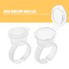 100pcs Ink Rings Cups, Pigment Rings, Makeup Beauty Tools, Tattoo Rings Cups Disposable Plastic Holder Tattoo Ink Pigment Ring Adhesive Makeup Rings Palette for Eyelash Extension Nail Art