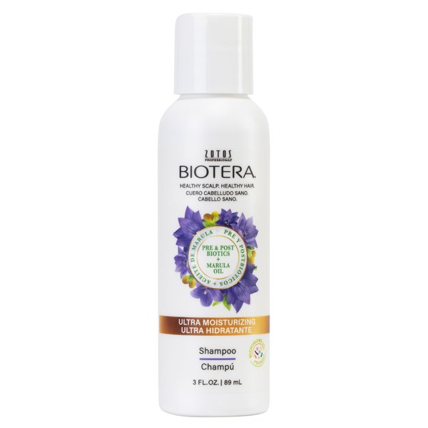Biotera Ultra Moisturizing Shampoo | Travel Size | Hydrates Dry, Damaged, Coarse Hair | Microbiome Friendly | Vegan & Cruelty Free | Paraben & Sulfate Free | Color-Safe | 3 Fl Oz