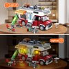 Camper Van Building Set, Compatible with Lego Rvs Camper Vehicles, Summer Beach Holiday Camping Car Building Toy with Light, Gift for Adults and Boys Girls Kids Teens 8-12 (924 PCS)