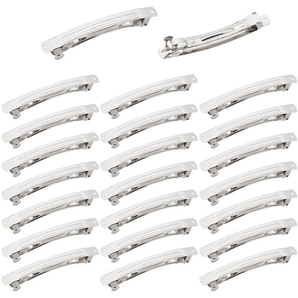 SUNNYCLUE 18Pcs Hair Barrette Findings Flat Hair Pin Clips Bulk Metal Iron Blank French Alligator Rectangle Plain Ponytail Teeth Bows Holders Clasps Clips for DIY Craft Bow Hairclips Accessories Women