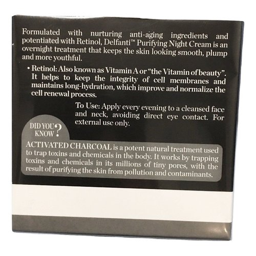 Delfanti Milano Charcoal Purifying Night Cream, 1.7 oz, Made in Italy