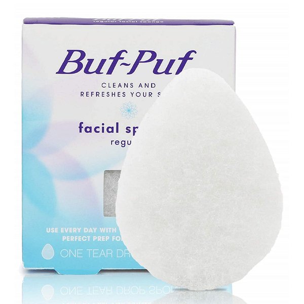 Buf-Puf Regular Facial Sponge – Face Scrubber for Combination Skin – 1 Each (Pack of 2)