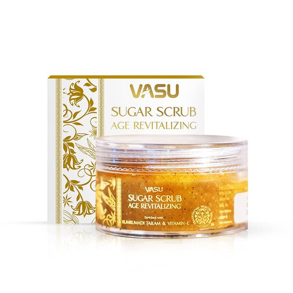 Vasu Kumkumadi Tailam Sugar Scrub - Age Revitalizing | With Vitamin E & Brown Sugar | Face Scrub | For All Skin Type