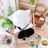 niannyyhouse 20cm Plush Doll Clothes Headband White Hoodie Black Strap Dress Backpack 8in Doll Clothing