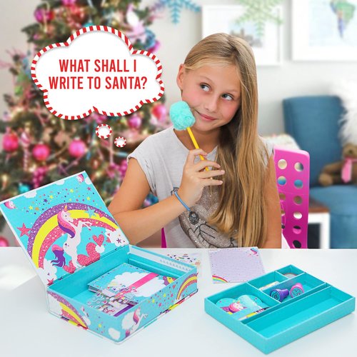 GirlZone Unicorn Letter Writing Set For Girls, 45 Piece Stationery Set, Great Birthday Gift for Girls of All Ages