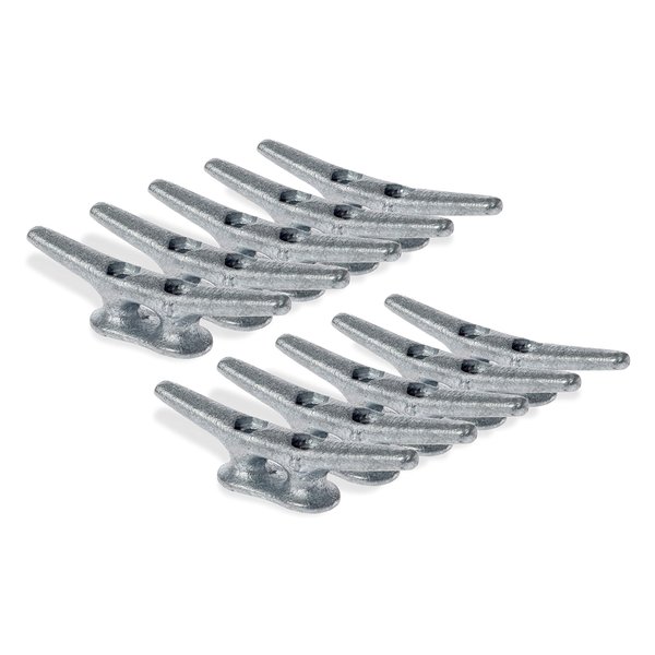 ZUJARA 4 inch Dock Cleats, 10-Pack Galvanized Iron Boat Cleat for Marine or Decorative Applications