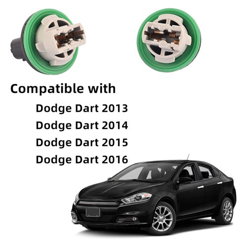 GKmow 2 PCS Car Turn Signal Adapter, Three-pin Plug Play Brake Light Connector Waterproof Socket, Replacement OEM 68186725AB Automotive Accessories, Compatible with 2013-2016 Dodge Dart (Gray)