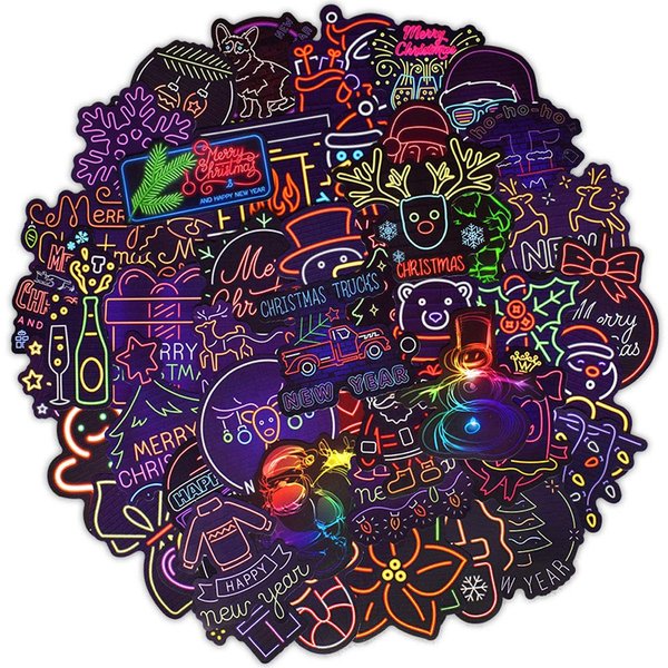 Christmas Decoration Stickers, Premium Santa Snowflake Sticker for Kids Teens Adults, Xmas Decal for Scrapbooking Envelops Crafts Water Bottles and Windows (50pcs Christmas Feature)