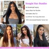 Straight Bundles Human Hair 20 22 24 Inch 100% Unprocessed Brazilian Virgin Remy Hair Natural Wave Bundles Human Hair Extensions Double Weft Natural Black for Women