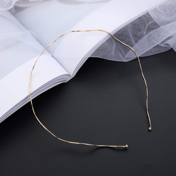5 Inch Elastic Gold Wavy Headband for Girls, Beautiful Metal Hair Styling Accessories, Washing Clips Head Bands, Spa Yoga Workout Running Headbands for Children Girls