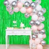 Green Tinsel Foil Fringe Curtain Backdrop, 3.3 x 8.2 ft Metallic Glitter Curtain Streamers, 2 Pack Green Photoboth for Birthday St Patrick's Day Christmas Party Decorations