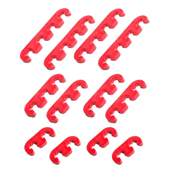 RACOONA Spark Plug Wire Separator,12pcs 7mm 8mm 8.5mm 8.8mm Spark Plug Wire Holder,Car Accessories Spark Plug Wire Loom Car Engine Spark Plug Separators Ignition Wire Separators Holder(Red)