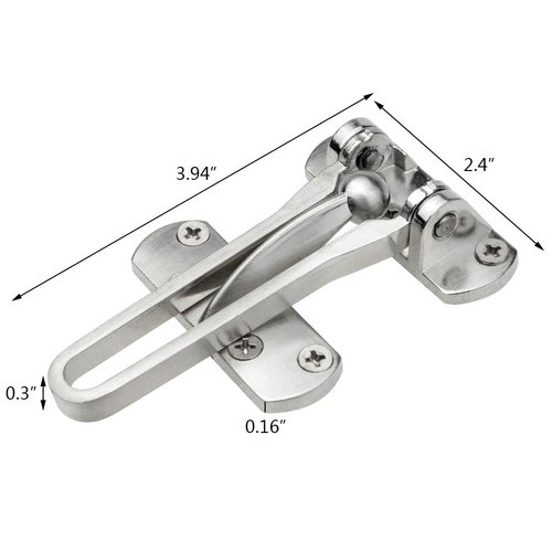 Topbuti Home Security Door Lock, 2 Pack Latch Guard Clasp Front Door Locks for Kids, Home Reinforcement Lock for Swing-in Doors, Hotel Door Latches, Thicken Solid Aluminium Alloy, Satin Nickel