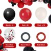RUBFAC 65pcs 12 Inches Red Black White Balloons Kit, Black Red White Confetti Party Balloons with Ribbons for Birthday, Wedding, Baby Shower, Graduation Decorations