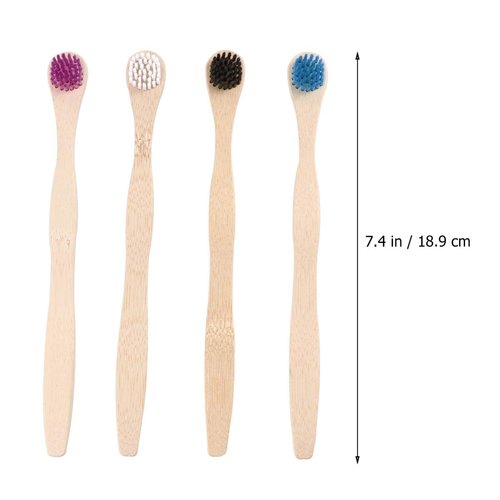 Tongue Toothbrush Adults Tongue Brush 4pcs Tongue Cleaner Bamboo Tongue Brush Oral Bad Breath Brush Cleaner Tongue Deep Cleaning Tool for Men Women Adults Tongue Cleaner Cleaning Tongue