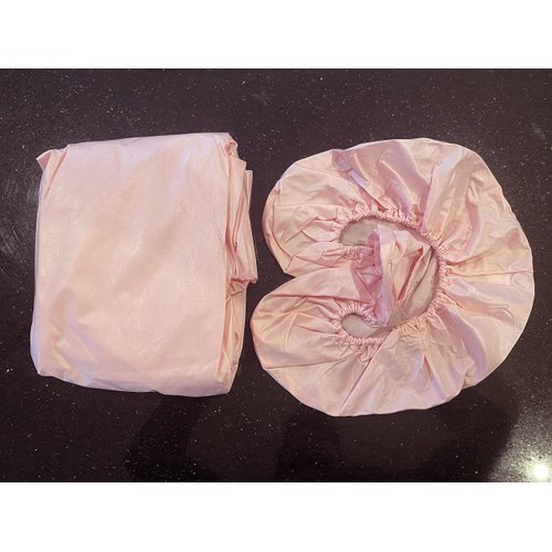 Therapist’s Choice® Waterproof Massage Sheet 2pc Set, Machine Washable, Includes Fitted Sheet & Fitted Face Cover (Massage Table Not Included) (Pastel Pink)