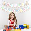 Art Birthday Party Decorations Girl Pastel Art Happy Birthday Banner Pre-Strung Macaron Crayon Birthday Banner for Rainbow Art Painting Drawing Artist Theme Birthday Party Supplies