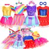 Chillife Princess Dress up for Girls 4-6, Dress up & Pretend Play with Wing Crown for Little Girls, Princess Costume Toy Gift Girl 3-6 Year for Birthday Christmas