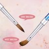 Acrylic Nail Brush - ZoCCee 100% Kolinsky Nail Brushes for Acrylic Application - Acrylic Powder Brush for Nail Art - Nail Brush Acrylic for Professional Manicure DIY Home Salon (#8, Gradient)