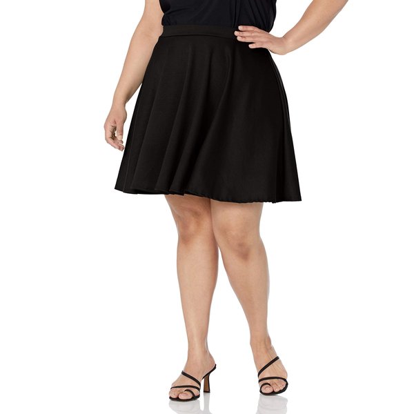 Star Vixen Women's Plus-Size Short Skater Skirt, Black, 3X