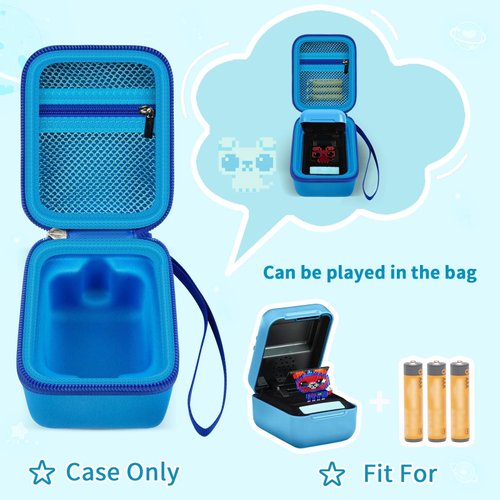 Case for Bitzee Interactive Toy Digital Pet and Case, Hard Carrying Holder for Virtual Electronic Pets React to Touch, Protective Container for AA Batteries and Other Accessories (Box Only)-Blue