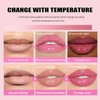Magic Color Changing Lip Oil Temperature Change Lip Glow Oil Moisturizing Plumping Lip Gloss, No-Sticky Transparent Lip Care Tinted Lip Gloss Oil (03# Purple to Pink, 1 fl.oz)
