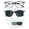 LifeArt Bifocal Reading Glasses, Transition Photochromic Dark Grey Sunglasses, Oval Frame, Computer Reading Glasses, Anti Glare (Floral, 0.00/+2.25 Magnification)