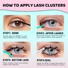 VAVALASH DIY Lash Extension Pixie Cluster Lashes Clear Band Lash Clusters Natural Volume Individual False Lashes Invisible Band Eyelash Clusters DIY Lashes at Home (Pixie,8-18mm)