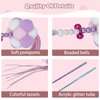 PawsSynergy Colorful Cat Toy Wand with Cute Appearance, Acrylic Rod Body, Beaded Bells, Pompoms, and Tassels, Refills for Indoor Cats to Chase and Exercise (2 Colors)