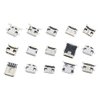 Teansic 150 Pcs 15 Models Micro USB Connector Socket Jack USB Connectors Set for Phone, Soldering Repair USB Replacement Adapter