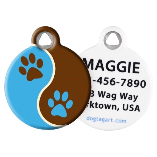 Dog Tag Art Lupine Pattern Muddy Paws Custom Pet ID Tag for Dogs and Cats (Small) Lupine Brand Matching Tag, Complements Lupine Leash and Collar Patterns, Customizable Dog Tags