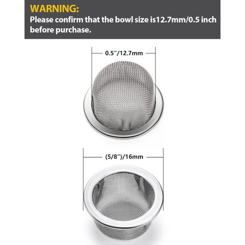 Stanker 15pcs 0.5 Inch Premium Diameter Stainless Steel Pipe Screens with Storage Box