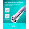MR.GREEN Nail Clippers with Nail File,Anti Splash Nail Clipper Set for Thick Nails,Medical Grade Stainless Steel Professional Nail Cutter,Sharp and Durable fingernail Clipper for Men and Women(Purple)