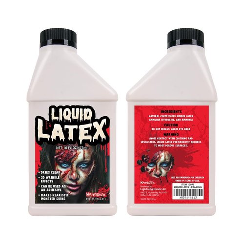 KANGAROO Liquid Latex Makeup - Face and Body SFX Makeup, Halloween Makeup, Zombie Makeup, Fake Scar, Fake Wound, Fake Injury Makeup Movie Special Effects,16 Oz Pint Professional Grade