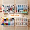Lifewit 3 Pack 36 Grids Clear Stackable Plastic Organizer Storage Box Container with Adjustable Dividers for Beads, Art DIY, Crafts, Jewelry, Fishing Tackle with 5 Sheet Label Stickers