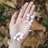 JAKAWIN Bride Flower Wedding Hair Vine Leaf Hair Piece Pearl Bridal Headpiece Rhinestone Hair Accessories for Women and Girls HV103 (Silver)