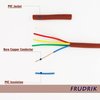 FRUDRIK Thermostat Wire - Solid Copper 18 Gauge - CL2 - Power Circuit Cable(18/5Brown, 25ft)