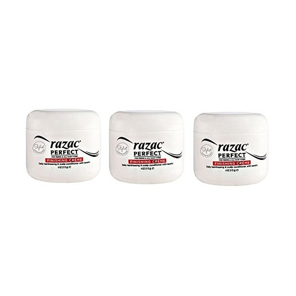 Razac Perfect for Perms Finishing Creme Daily Hairdressing and Scalp Conditioner, 4 Ounce (3 Pack)