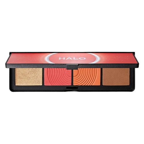 Smashbox Halo Sculpt + Glow Face Palette With Vitamin E - All-In-One Blush, Highlighter, & Bronzer Palette, Coral Saturation
