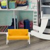 Alasum Dollhouse Leather Sofa Miniature Wood Couch 1:12 Vintage Retro Armchair Tiny Furniture for Dollhouse Scale Accessories Yellow