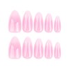 Rchovsam Press on Medium Nails Almonds Fake Nails Pink Gradient Stick on Nails Glossy Acrylic Glue on Nails for Women Girls 24pcs