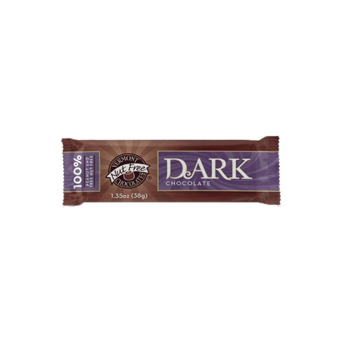 Vermont Nut Free Chocolates Small Chocolate Bar (Dark Chocolate) 1.35 Ounce Bars, 18 Count