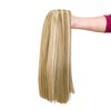 SWACC 14-Inch Short Straight Middle Part Hair Wig Medium Length Synthetic Heat Resistant Wigs for Women with Wig Cap (Dirty Blonde Highlights)